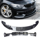 For 14-19 BMW 4 Series F32 F33 F36 M Sport Front Lip Rear Diffuser ABS Carbon Fiber Look