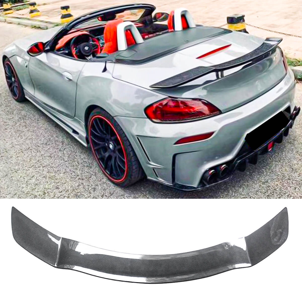 For Sedan Coupe Vehicles Universal Racing Wing Spoiler Carbon Fiber Look
