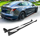 MMO Side Skirts For 2017-2024 Tesla Model 3 Enhance Style & Performance Side Extension Lip Rocker Panel