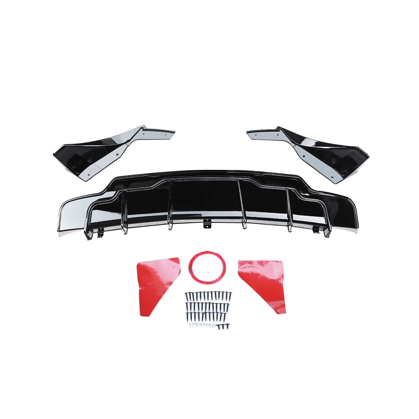 MMOMOTORSPORT Rear Diffuser For 2017-2023 Tesla Model 3 ABS Rear Bumper Lip Diffuser with Aprons Splitters 3PC
