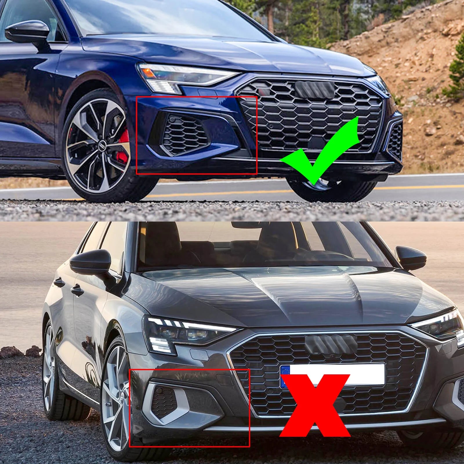 MMO For 2022-2024 8Y Gen. Audi A3 S-Line S3 Sedan Front Lip Lower Bumper Splitter