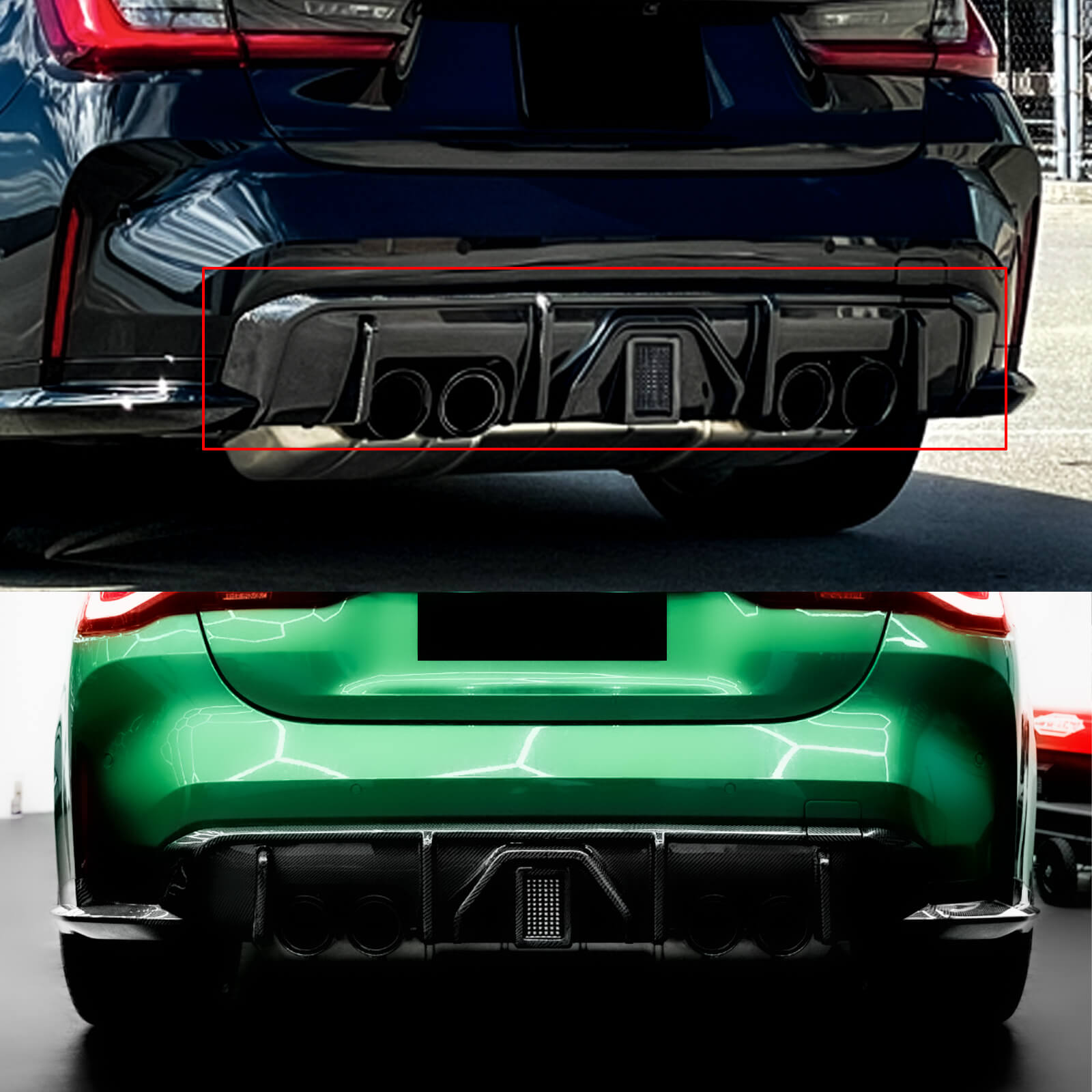 Rear Diffuser For BMW G80 M3 G82 G83 M4 M Performance Rear Bumper Lip Gloss Black