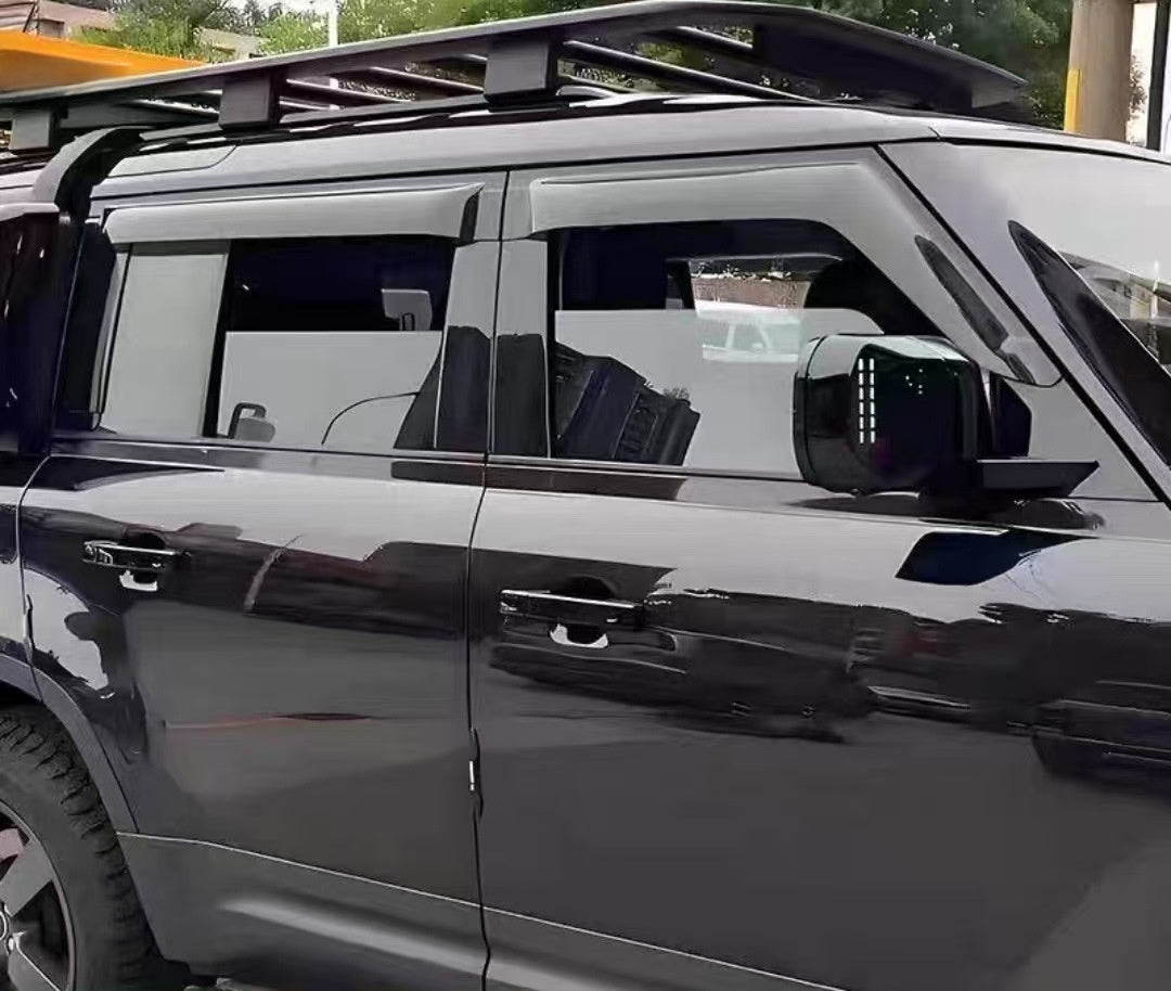 Für 2020-2024 Land Rover Defender 90 110 130 Windabweiser-Set vorne & hinten, 4-teilig, ohne Bohren, passt