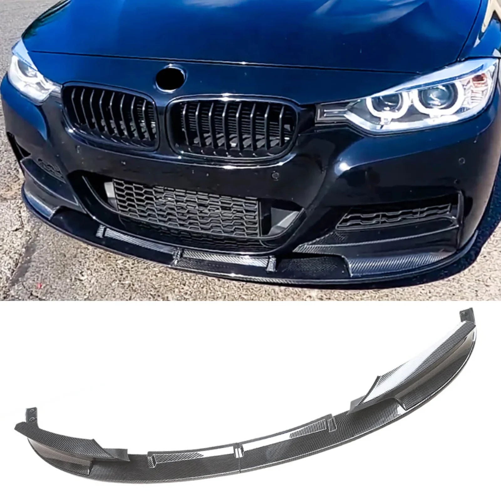 For 2012-2018 BMW F30 3-Series M Tech Front Bumper Lip Splitter Carbon Fibre Look
