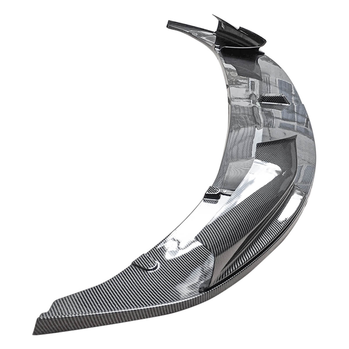For 11-16 BMW 5 Series F10 M Sport Front Lip 2 Pieces Carbon Fiber Look Style