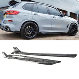 For 2019-2023 BMW G05 X5 M-Sport Side Skirts Extension Bottom Line Gloss Black Carbon Fibre Look