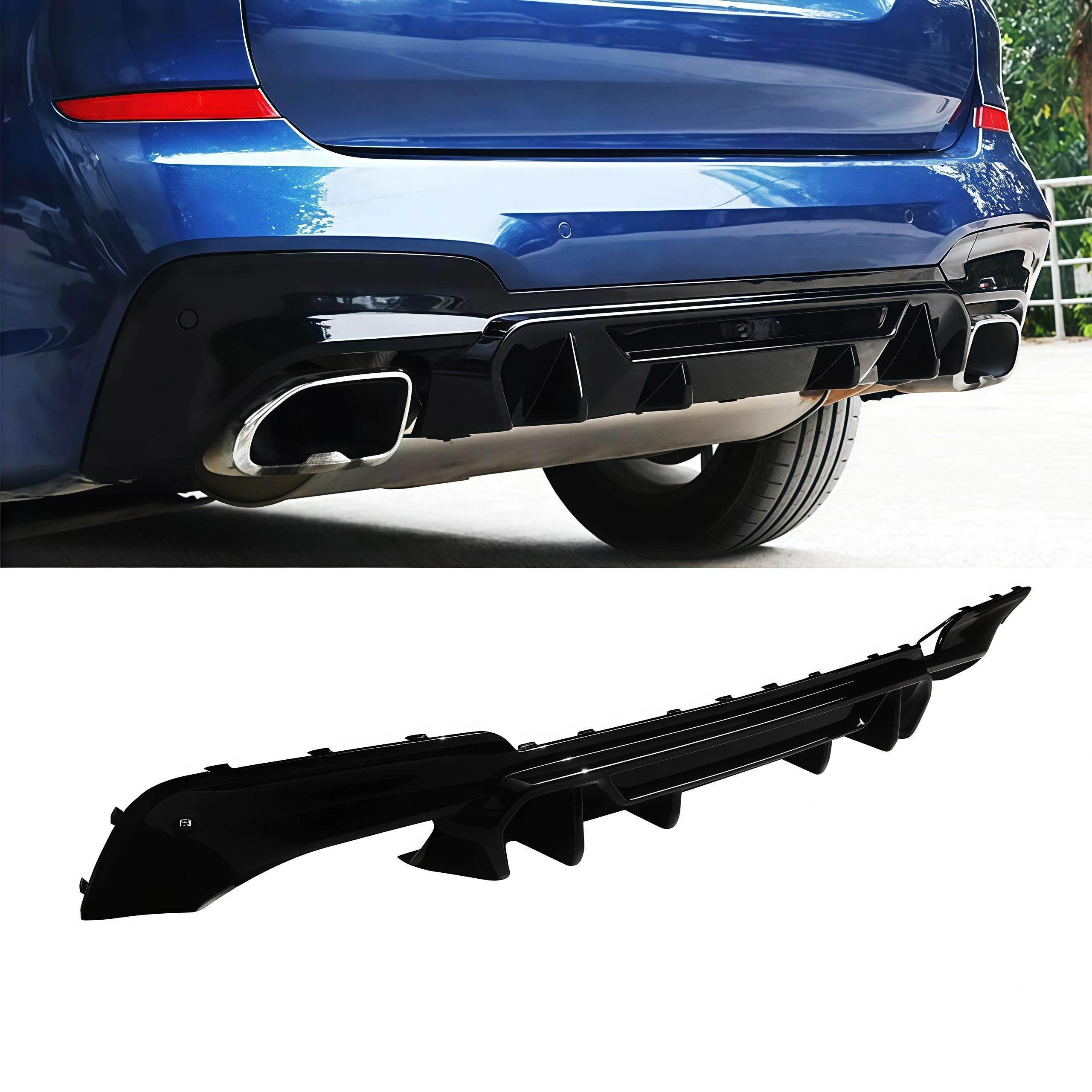 Rear Diffuser For 2018-2021 BMW G01 X3 M-Sport M40i Rear Bumper Lip Gloss Black