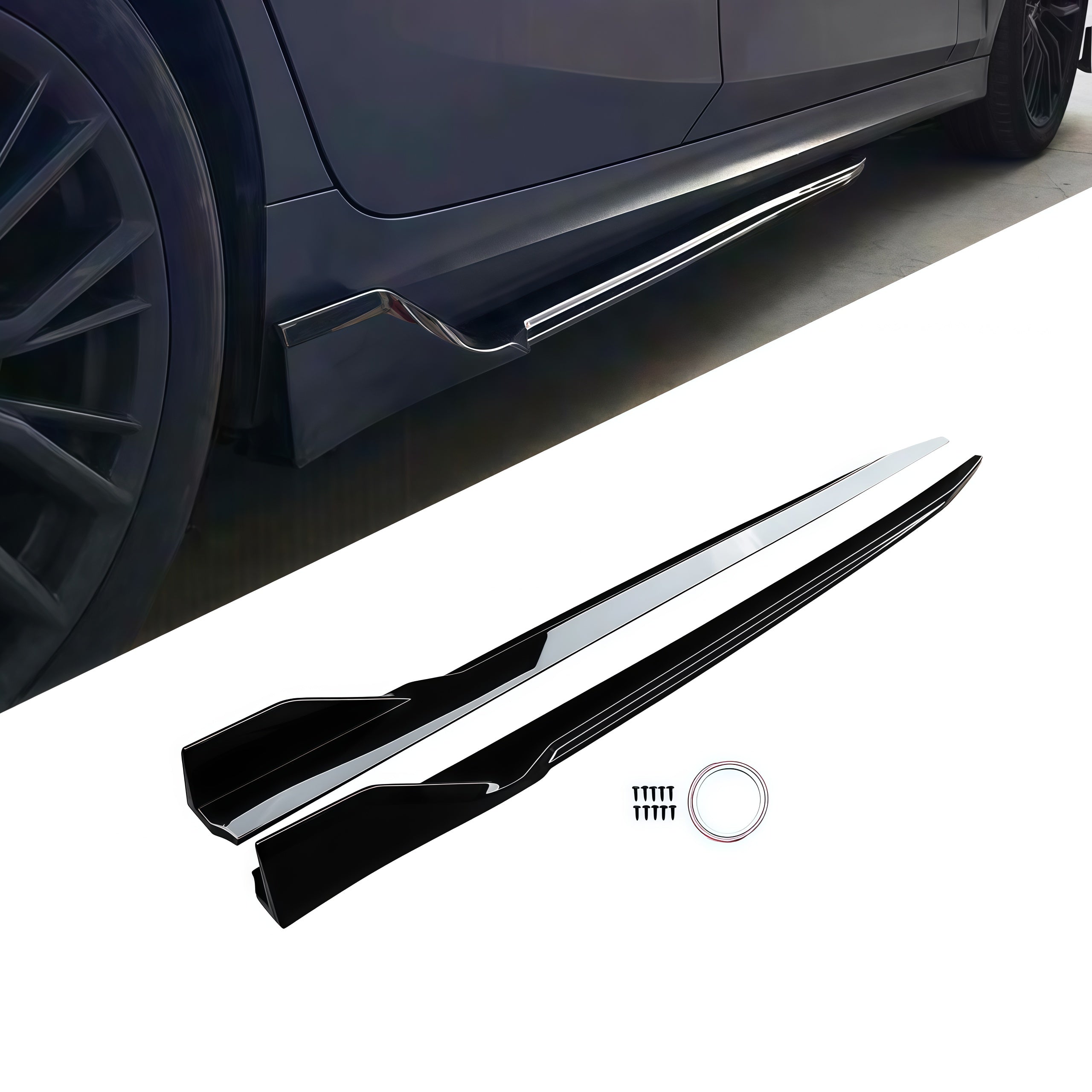 Seitenschweller für 2021–2024 BMW 4er G22 G23 G26 3D Racing Style Verlängerungspanel Splitter