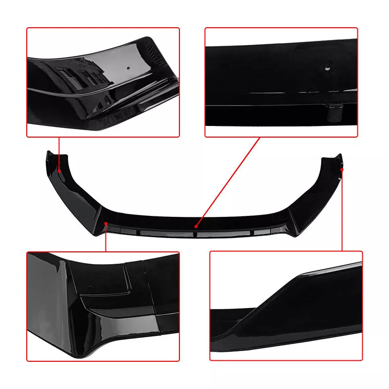 Front Bumper Lip Splitter For VW Golf MK7 MK7.5 R GTD GTI TSI TDI 2013-2020 Gloss Black