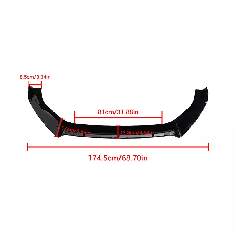 Front Bumper Lip Splitter For VW Golf MK7 MK7.5 R GTD GTI TSI TDI 2013-2020 Gloss Black