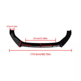 Front Bumper Lip Splitter For VW Golf MK7 MK7.5 R GTD GTI TSI TDI 2013-2020 Gloss Black