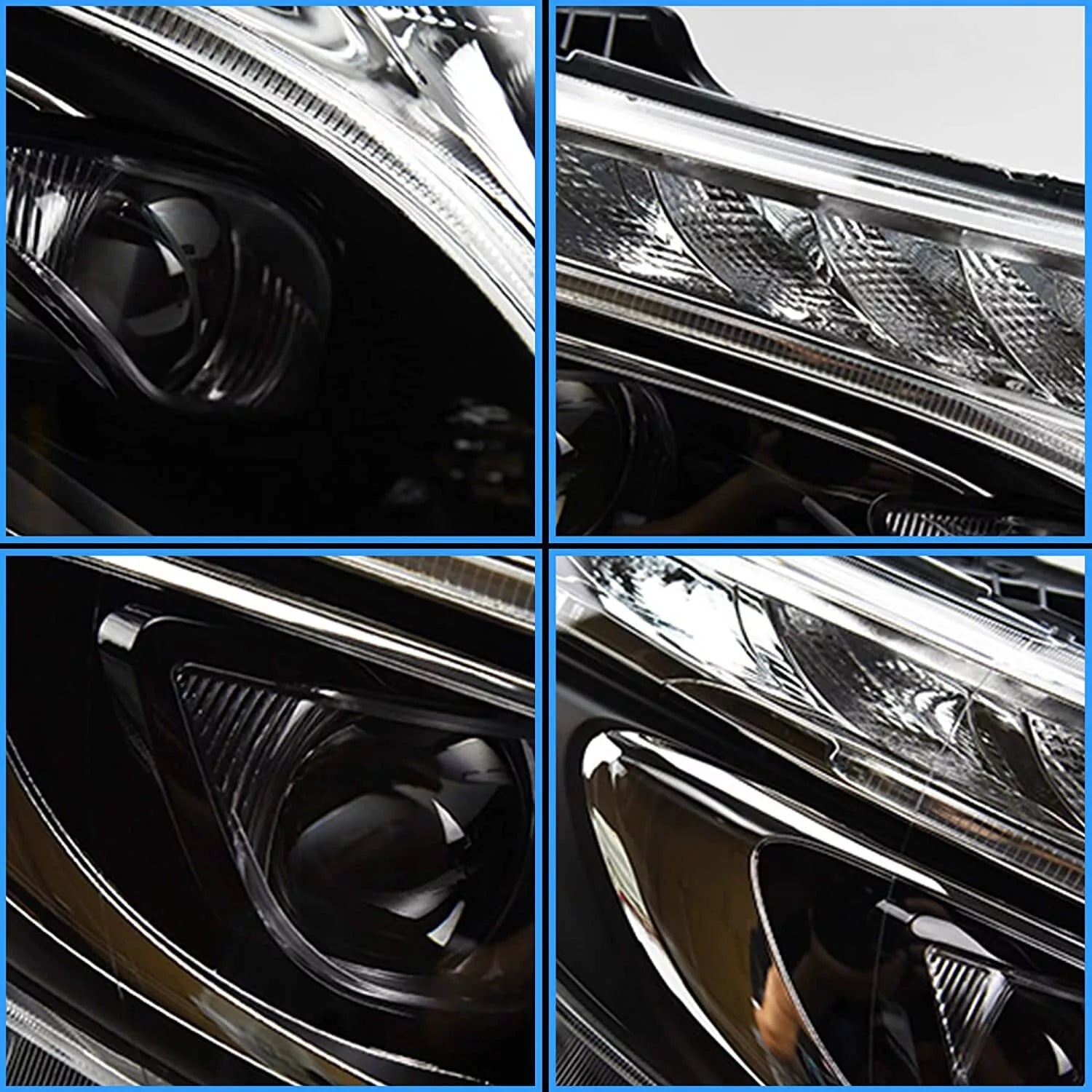 Full LED Headlights For V-Class Vito W447 MPV 2014-2023 Blue DRL Front Car Lights