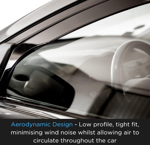 Audi A3 / S3 / RS3 Mk3 2013-2020 5 Door Hatchback Wind Deflectors – 4pc Set, Tinted In-Channel, Reduce Wind Noise and Enhance Ventilation in All Weather