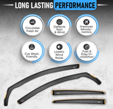 Audi A3 / S3 / RS3 Mk3 2013-2020 5 Door Hatchback Wind Deflectors – 4pc Set, Tinted In-Channel, Reduce Wind Noise and Enhance Ventilation in All Weather