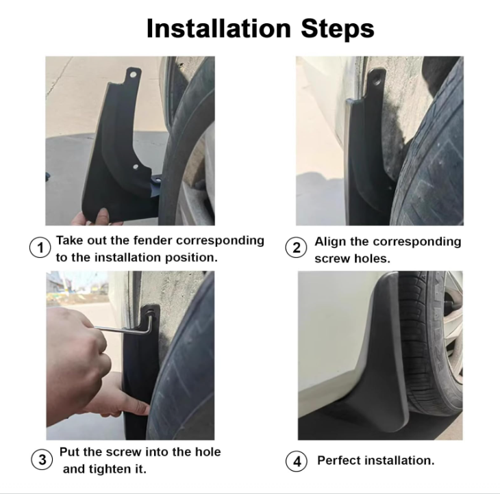 MMO For 2013-2019 VW Golf MK7 MK7.5 Mud Flaps – No Drill Splash Guards Set of 4, Flexible PP Fender Protectors