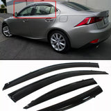 For 2014-2020 LEXUS IS250 IS350 IS200T Clip On Smoke Window Visor+ Black Trim