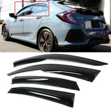 MMO For 2016-2021 Honda Civic 10th Gen Hatchback Window Visor Rain Guards – Tinted Deflectors for Enhanced Comfort