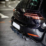 For VW Golf7.5 MK7.5 R 2016-2020 Rear Blade Style Diffuser Spoiler Body Kit 2016-2020 Gloss Black