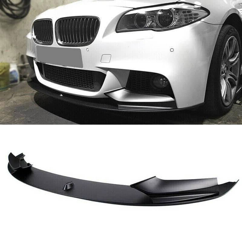 For BMW 5 Series 2011-2016 F10 M Sport One Piece Front Bumper Lip Splitters Matte Black