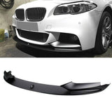 For BMW 5 Series 2011-2016 F10 M Sport One Piece Front Bumper Lip Splitters Matte Black