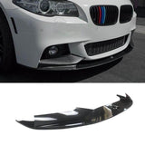 For BMW 5 Series 2011-2016 F10 M Sport One Piece Front Bumper Lip Splitters Carbon Fibre Look