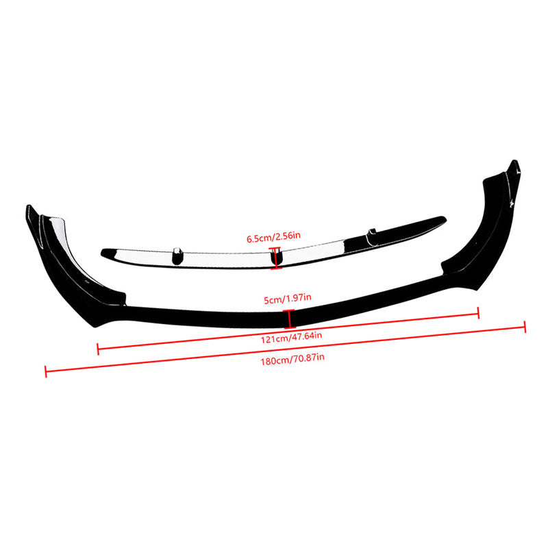 For Mercedes-Benz CLA-Class C118 CLA 250 CLA35 CLA45 2020-2023 Front Bumper Lip Splitter Gloss Black