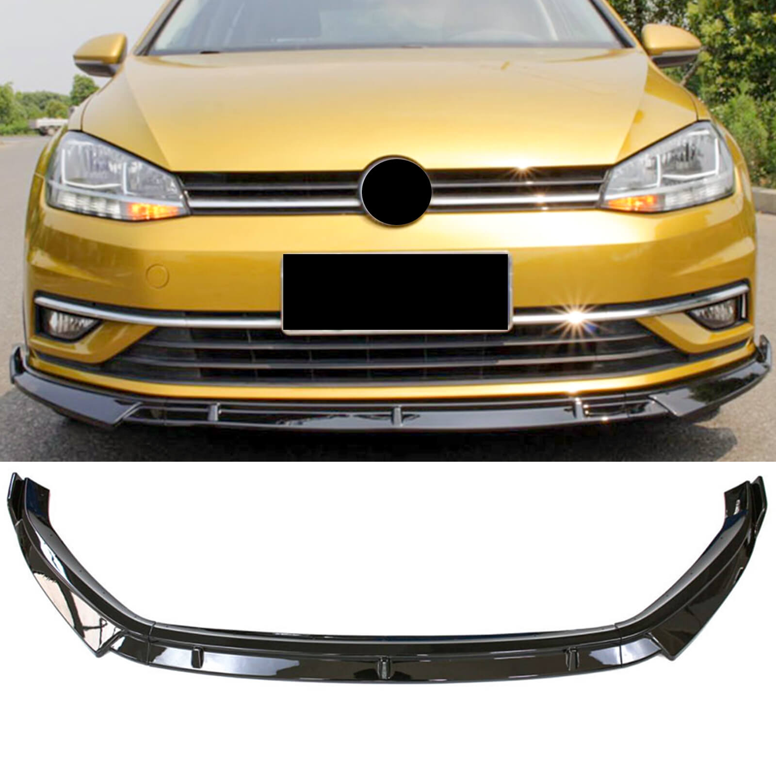For 2018-2020 VW Golf MK7.5 R GTD GTI Front Bumper Lip 3 Pieces