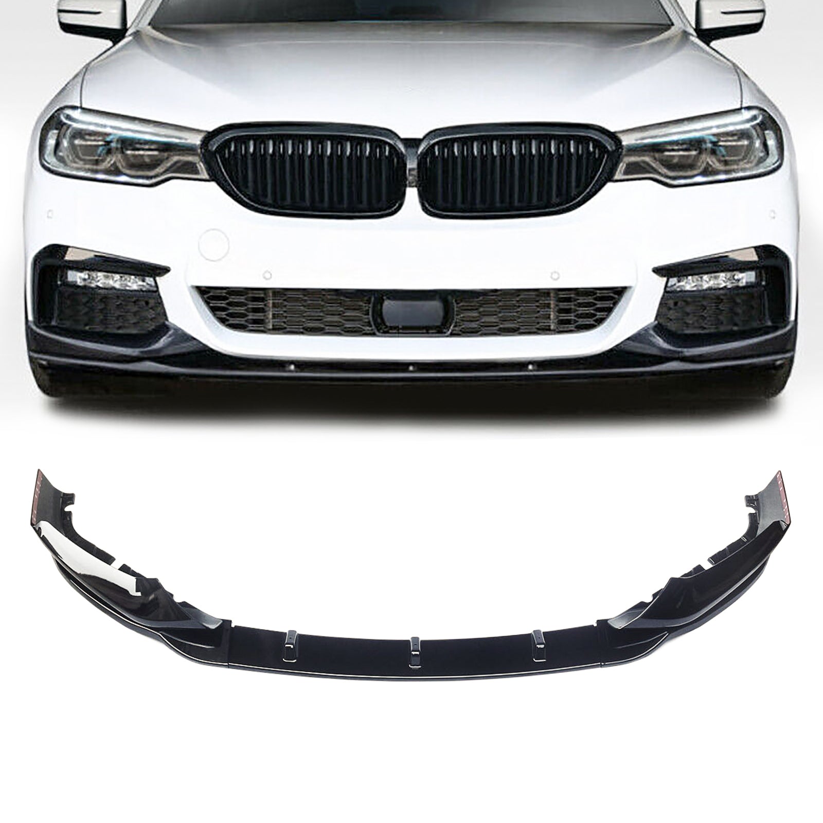 Front Lip For 2017-2020 BMW 5 Series G30 M-Sport Front Bumper Lip Splitter Gloss Black