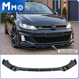 MMO Front Bumper Lip Splitter Fit for 2013-2020 VW Golf MK7 MK7.5 R GTD GTI TDI Painted Gloss Black One Piece Style Without Logo