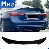 MMO Spoiler For 2014-2023 Infiniti Q50 Rear Spoiler PSM Style Trunk Spoiler Glossy Black