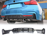 For 14-19 BMW 4 Series F32 F33 F36 M Sport Rear Diffuser ABS Carbon Fiber Look