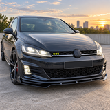 MMO Front Bumper Lip Splitter Fit for 2013-2020 VW Golf MK7 MK7.5 R GTD GTI TDI Painted Gloss Black One Piece Style Without Logo
