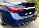 MMO Spoiler For 2014-2023 Infiniti Q50 Rear Spoiler PSM Style Trunk Spoiler Glossy Black