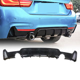 For 14-19 BMW 4 Series F32 F33 F36 M Sport Rear Diffuser ABS Gloss Black