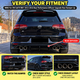 MMO For VW Golf R MK7 2013-2016 Rear Performance Diffuser Upgrade Rear Bumper Lip