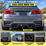 MMO Rear Bumper Diffuser with Corner Aprons Fit for 2015-2020 BMW F80 M3 F82 M4 F83 Matte Black MMO V Style Without Logo
