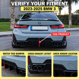 MMO For 2023-2025 BMW 3 Series G20 LCI  Rear Bumper Lip with LED Light Rear Diffuser