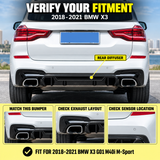 MMO Rear Diffuser For 2018-2021 BMW X3 G01 M40i M-Sport Rear Bumper Lip