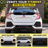 Für 2016-2021 Honda Civic Fließheck 5 Tür R Stil Hinten Stamm Spoiler Flügel