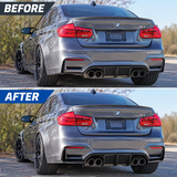 MMO Rear Bumper Diffuser with Corner Aprons Fit for 2015-2020 BMW F80 M3 F82 M4 F83 Matte Black MMO V Style Without Logo