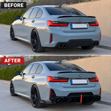 MMO For 2023-2025 BMW 3 Series G20 LCI  Rear Bumper Lip with LED Light Rear Diffuser