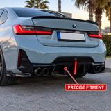 MMO For 2023-2025 BMW 3 Series G20 LCI  Rear Bumper Lip with LED Light Rear Diffuser