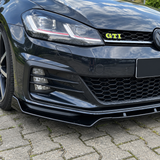 MMO Front Bumper Lip Splitter Fit for 2013-2020 VW Golf MK7 MK7.5 R GTD GTI TDI Painted Gloss Black One Piece Style Without Logo