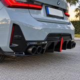 MMO For 2023-2025 BMW 3 Series G20 LCI  Rear Bumper Lip with LED Light Rear Diffuser