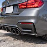 MMO Rear Bumper Diffuser with Corner Aprons Fit for 2015-2020 BMW F80 M3 F82 M4 F83 Matte Black MMO V Style Without Logo