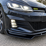 MMO Front Bumper Lip Splitter Fit for 2013-2020 VW Golf MK7 MK7.5 R GTD GTI TDI Painted Gloss Black One Piece Style Without Logo