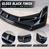 MMO Front Bumper Lip Splitter Fit for Tesla Model 3 2017-2024 Matte Carbon Fiber Look One Piece V1 Style Sport Without Logo