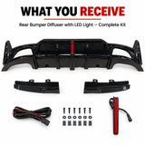 MMO For 2023-2025 BMW 3 Series G20 LCI  Rear Bumper Lip with LED Light Rear Diffuser