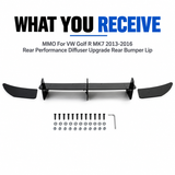 MMO For VW Golf R MK7 2013-2016 Rear Performance Diffuser Upgrade Rear Bumper Lip