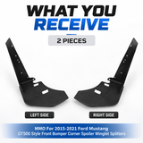 MMO For 2015-2021 Ford Mustang GT500 Style Front Bumper Corner Spoiler Winglet Splitters